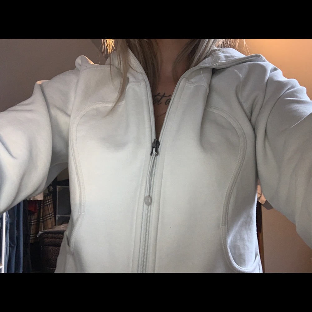 White Lululemon hoodie